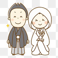 Traditional Japanese wedding png clipart illustration, transparent background. Free public domain CC0 image.