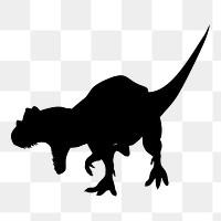 T-rex dinosaur silhouette png clipart illustration, transparent background. Free public domain CC0 image.