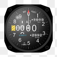 Altimeter clock png clipart illustration, transparent background. Free public domain CC0 image.