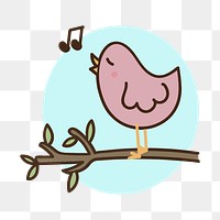 Singing bird png clipart illustration, transparent background. Free public domain CC0 image.