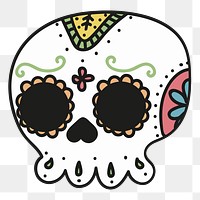 Day of the dead png clipart illustration, transparent background. Free public domain CC0 image.