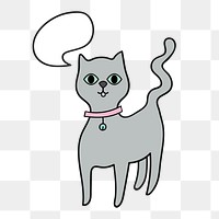 Gray cat png clipart illustration, transparent background. Free public domain CC0 image.