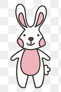 Cute bunny png clipart illustration, transparent background. Free public domain CC0 image.