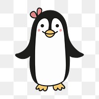 Penguin character png clipart illustration, transparent background. Free public domain CC0 image.