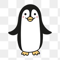 Penguin character png clipart illustration, transparent background. Free public domain CC0 image.