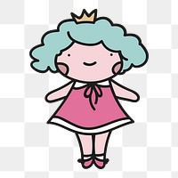 Little princess png clipart illustration, transparent background. Free public domain CC0 image.