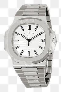 Wristwatch png clipart illustration, transparent background. Free public domain CC0 image.