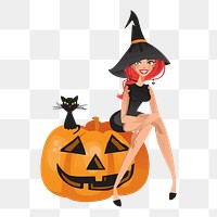 Witch png clipart illustration, transparent background. Free public domain CC0 image.