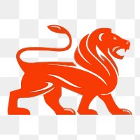 Red lion png clipart illustration, transparent background. Free public domain CC0 image.