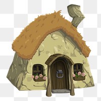 Little cottage house png clipart, transparent background. Free public domain CC0 image.