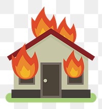 PNG Burning house illustration, transparent background