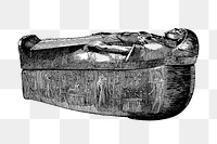 PNG Vintage Egyptian sarcophagus line art, clipart, transparent background