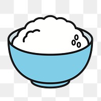 PNG Bowl of rice, design element, transparent background