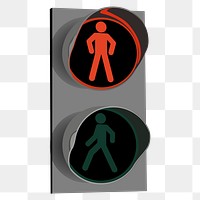 PNG Traffic light for pedestrians, clipart, transparent background