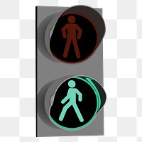 PNG Traffic light for pedestrians, design element, transparent background