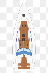 PNG Sail yacht top view, clipart, transparent background