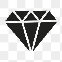 PNG Diamond silhouette, design element, transparent background