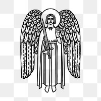 PNG Heavenly angel line art, clipart, transparent background