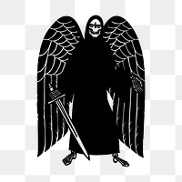 PNG Angel of death silhouette, design element, transparent background