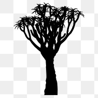 PNG Desert tree silhouette, design element, transparent background