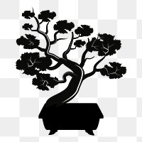 PNG Bonsai tree silhouette, clipart, transparent background