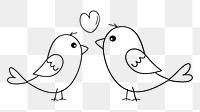 PNG Love birds illustration, transparent background