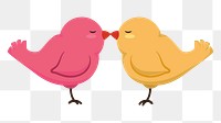 PNG Love birds kissing illustration, transparent background