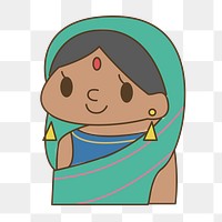 PNG Indian Woman in Sari, clipart, transparent background