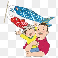 PNG Carp Streamers illustration, transparent background