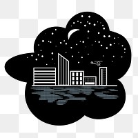 PNG Night cityscape illustration, transparent background