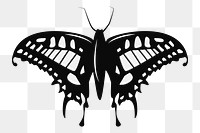 PNG Butterfly silhouette, design element, transparent background