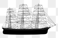 PNG Red ship silhouette, clipart, transparent background