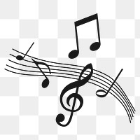 PNG Flowing music notes, clipart, transparent background