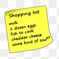 PNG Shopping list, clipart, transparent background