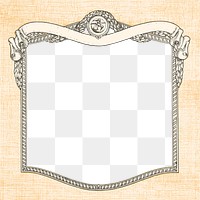 PNG Vintage square frame with textured background, clipart, transparent background