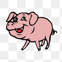 PNG Smiling pig, clipart, transparent background