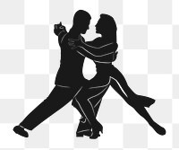 PNG Dancing couple silhouette, clipart, transparent background