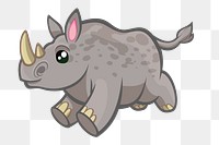 PNG Rhinoceros, design element, transparent background