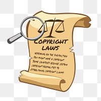 PNG Copyright laws scroll, clipart, transparent background