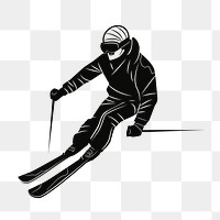 PNG Skier silhouette, clipart, transparent background