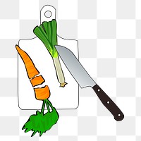 PNG Cut veggies carrot green onion leaves, clipart, transparent background