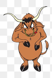 PNG Angry bull, clipart, transparent background