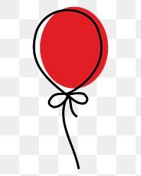 PNG red balloon, design element, transparent background