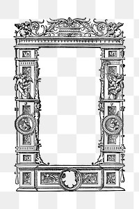 PNG Vintage Rococo Frame, clipart, transparent background