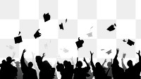 PNG Group of students graduating collage element, transparent background