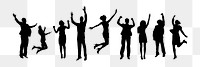 PNG Silhouette successful business people celebrating, collage element, transparent background