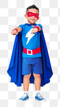 PNG Superhero kids with superpowers collage element, transparent background