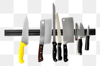 Kitchen knives png collage element, transparent background