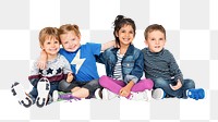 PNG Friendship kids collage element, transparent background