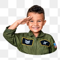 PNG Boy in soldier uniform, collage element, transparent background